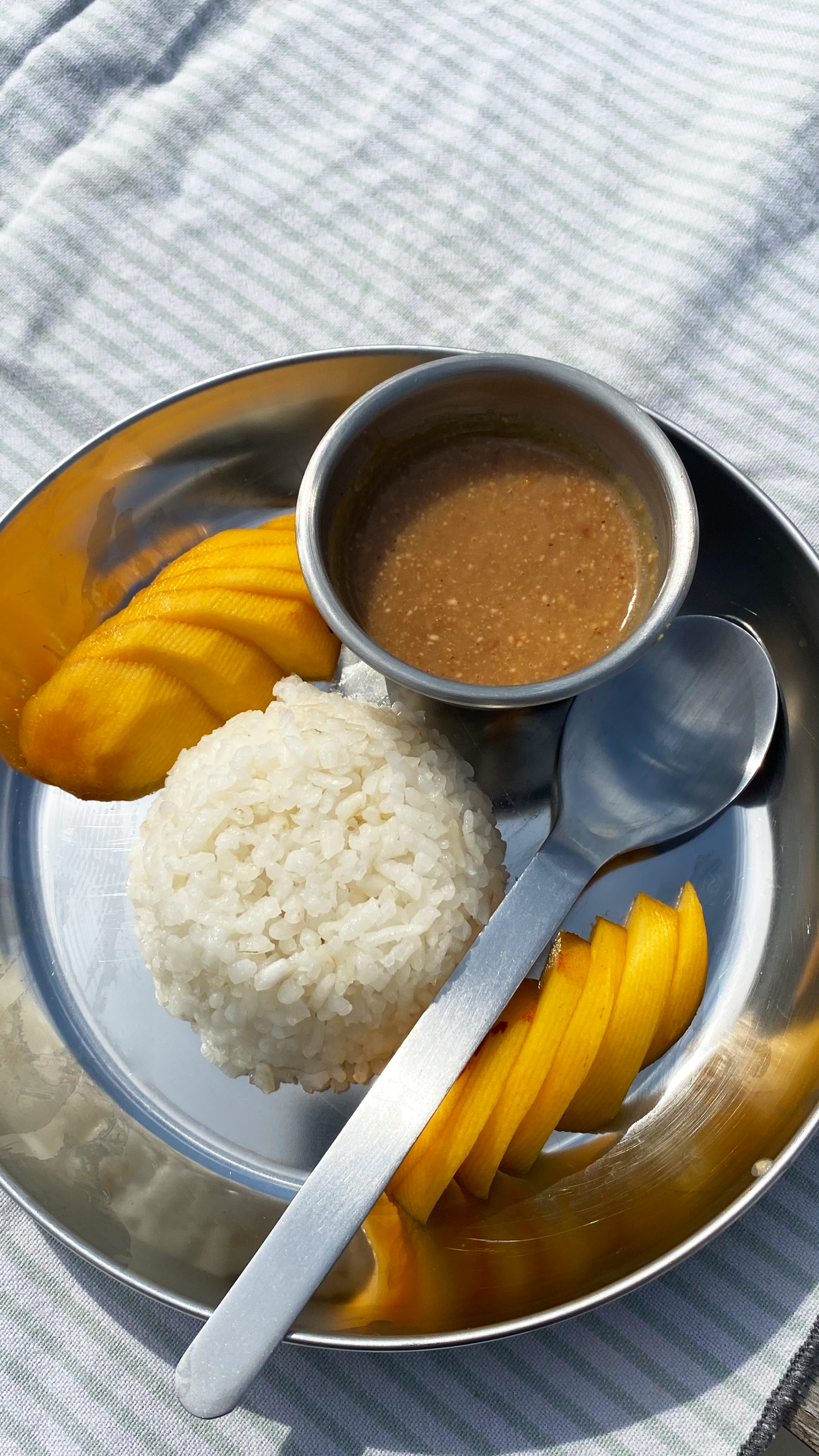 Easy Peach Sticky Rice with CRAVERS Hazelnut Butter